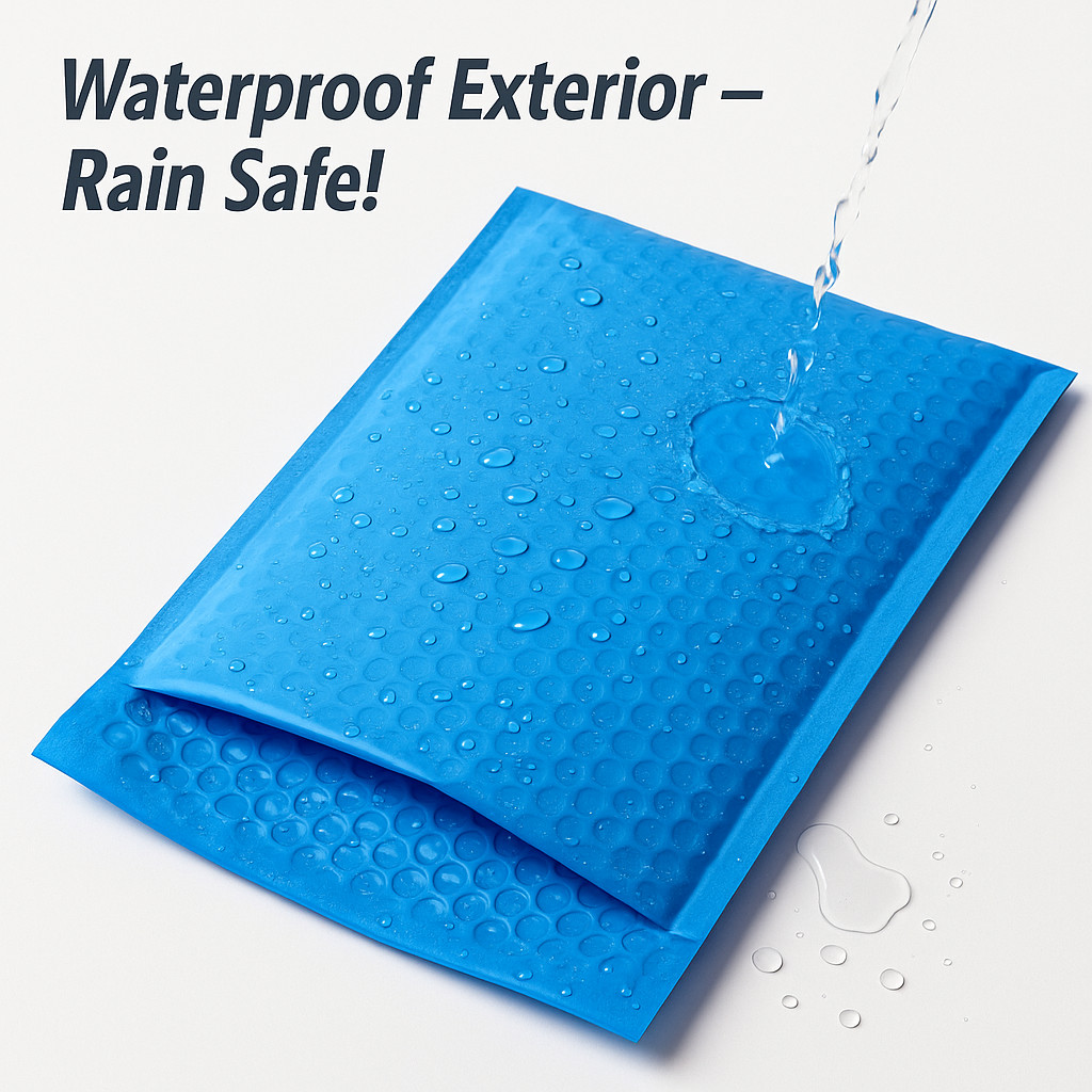 Blue Bubble Mailers 9.5” x 14.5” (9.5” x 13.5”) Waterproof Shipping Bags