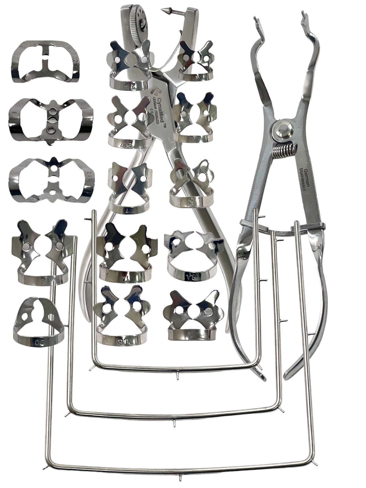 20 Pcs German Rubber Dam Starter Kit with Frame Punch Clamps Dental Instruments