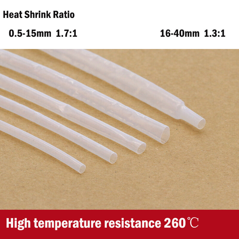 Transparent PTFE Heat Shrink Tube 0.5-40mm Diameter 1.7:1 / 1.3:1 / 4:1