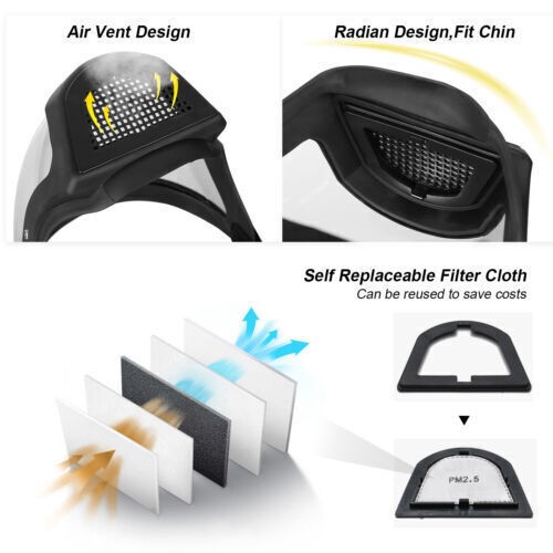 Full Face Super Protective Mask Anti-fog Shield Safety Transparent Head Cover