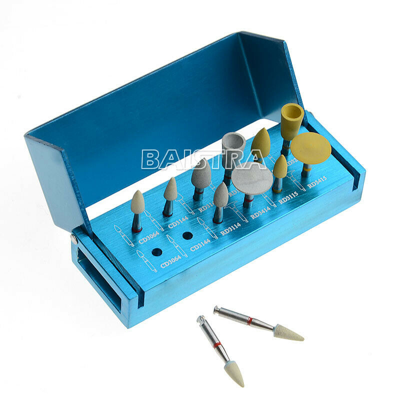 12pcs AZDENT Dental High Gloss Zirconia Polishing RA3112 Kit Polishers for Crown