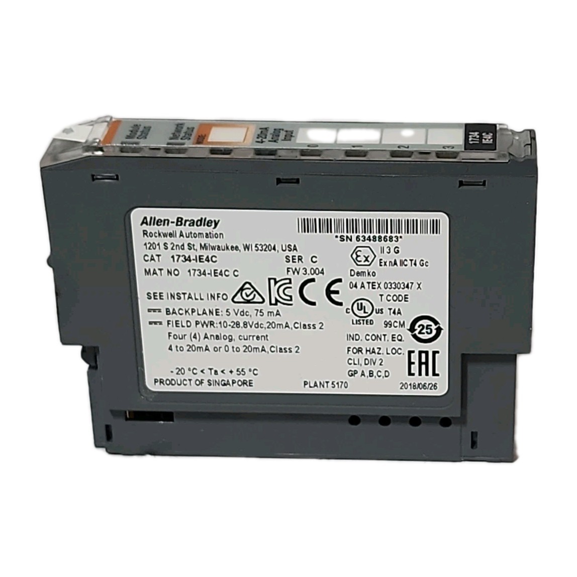 Allen Bradley 1734-IE4C Ser C Point I/O 4 Ch Analog Current Input Module 1734IE4
