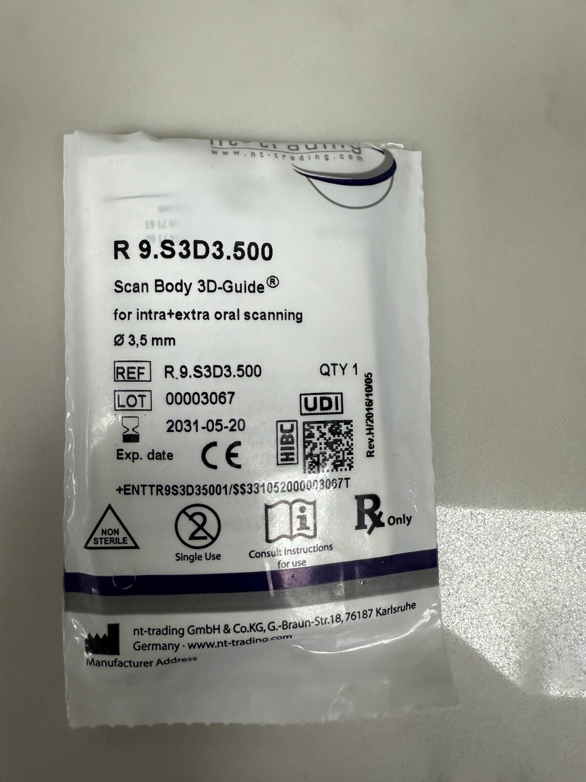 NT-Trading Scan Body 3D-Guide pack of 10 Zimmer 3.5 mm Connection