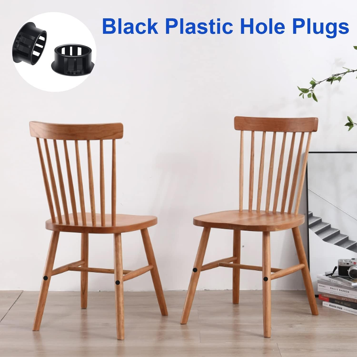 Essential 135Pcs Plastic Hole Plugs – Black, 8 Sizes for Home & Industrial Use