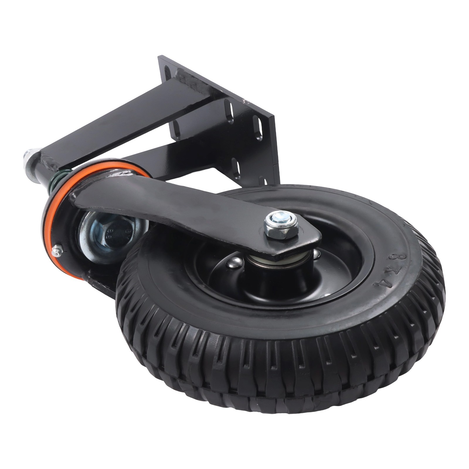 2 Pcs Gate Casters 8″ Heavy Duty (Straight/U-Bolt) Spring-Loaded 600Lbs Caster