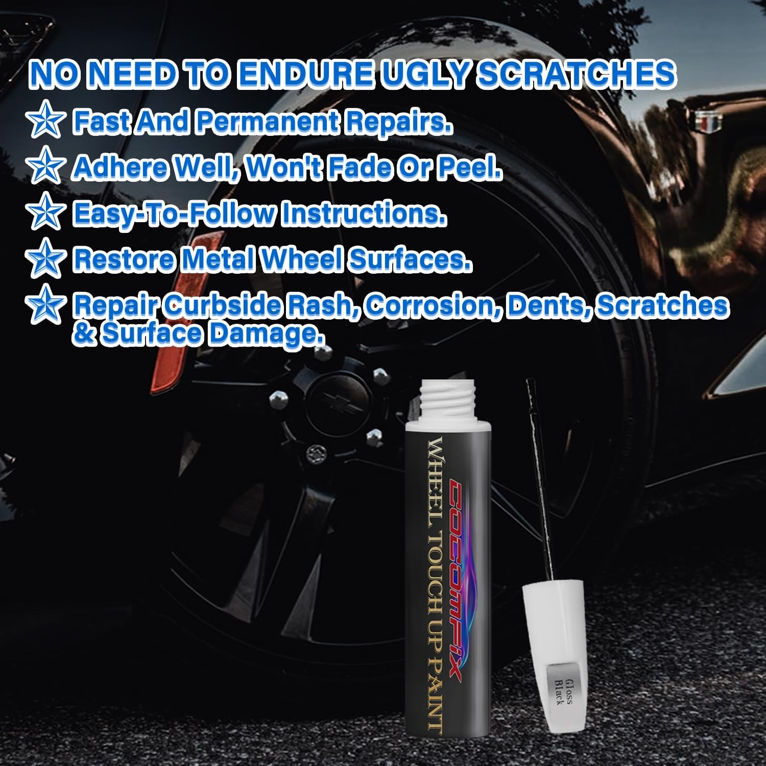 Gloss Black Rim Touch Up Paint Wheel Repair Paint Quick And Easy Touch Up Paint