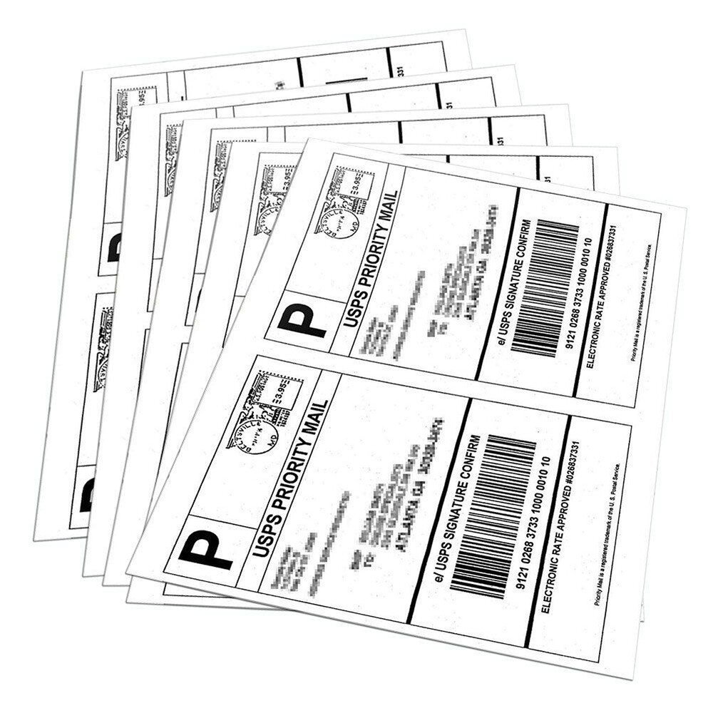 1000 Premium 8.5″ X 5.5″ Half Sheet Self Adhesive Shipping Labels 2 Per Sheet