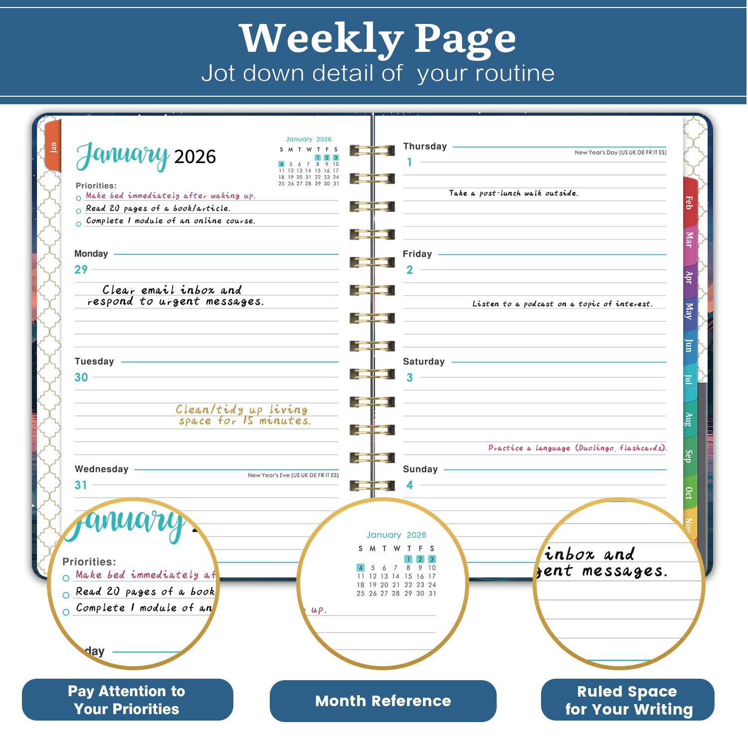 2026 Planner – Planner 2026 Weekly and Monthly, January 2026 – December 2026,…
