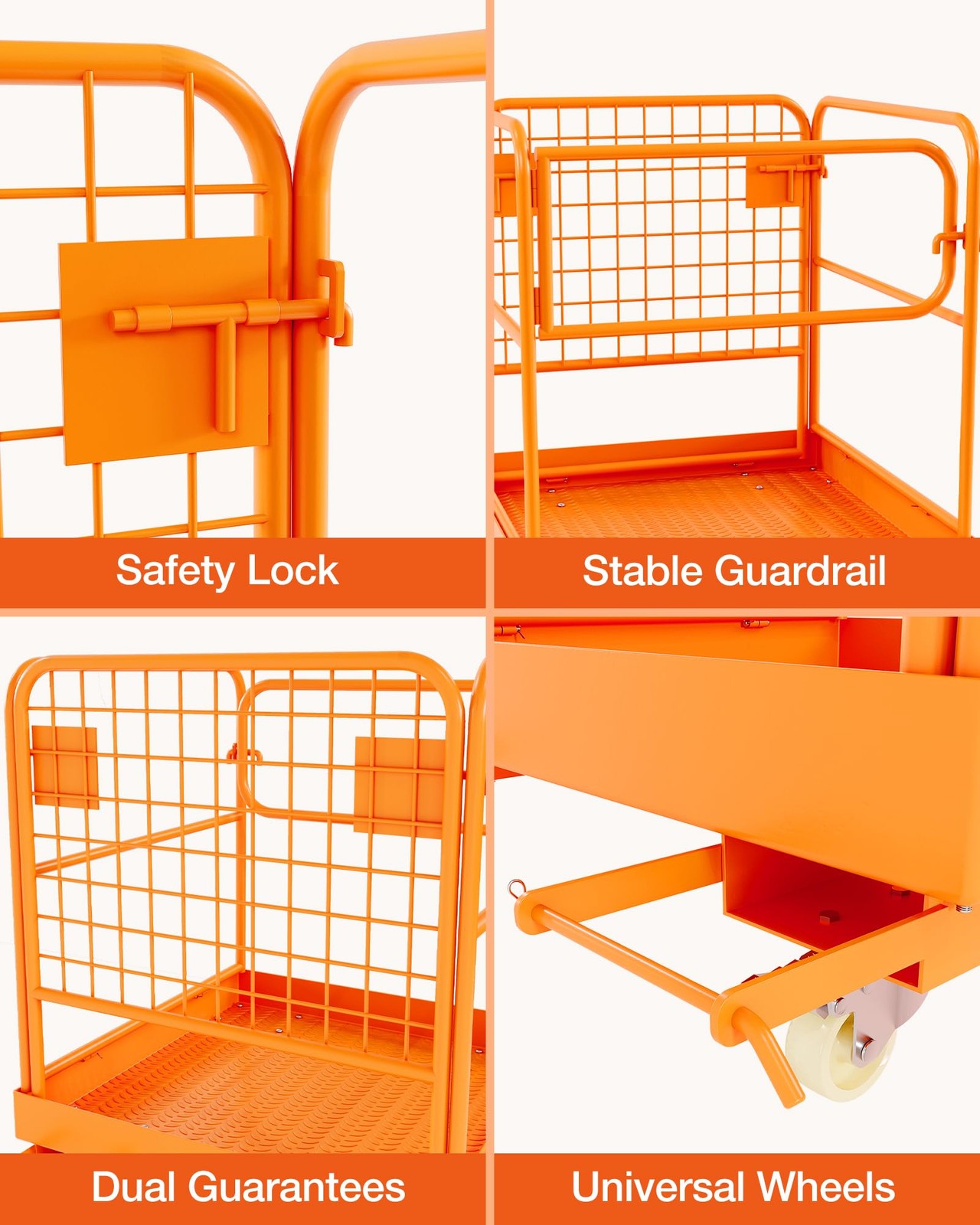 Forklift Safety Cage 36″x36″ Man Basket with Guardrail 1200 lbs for 1-3 People