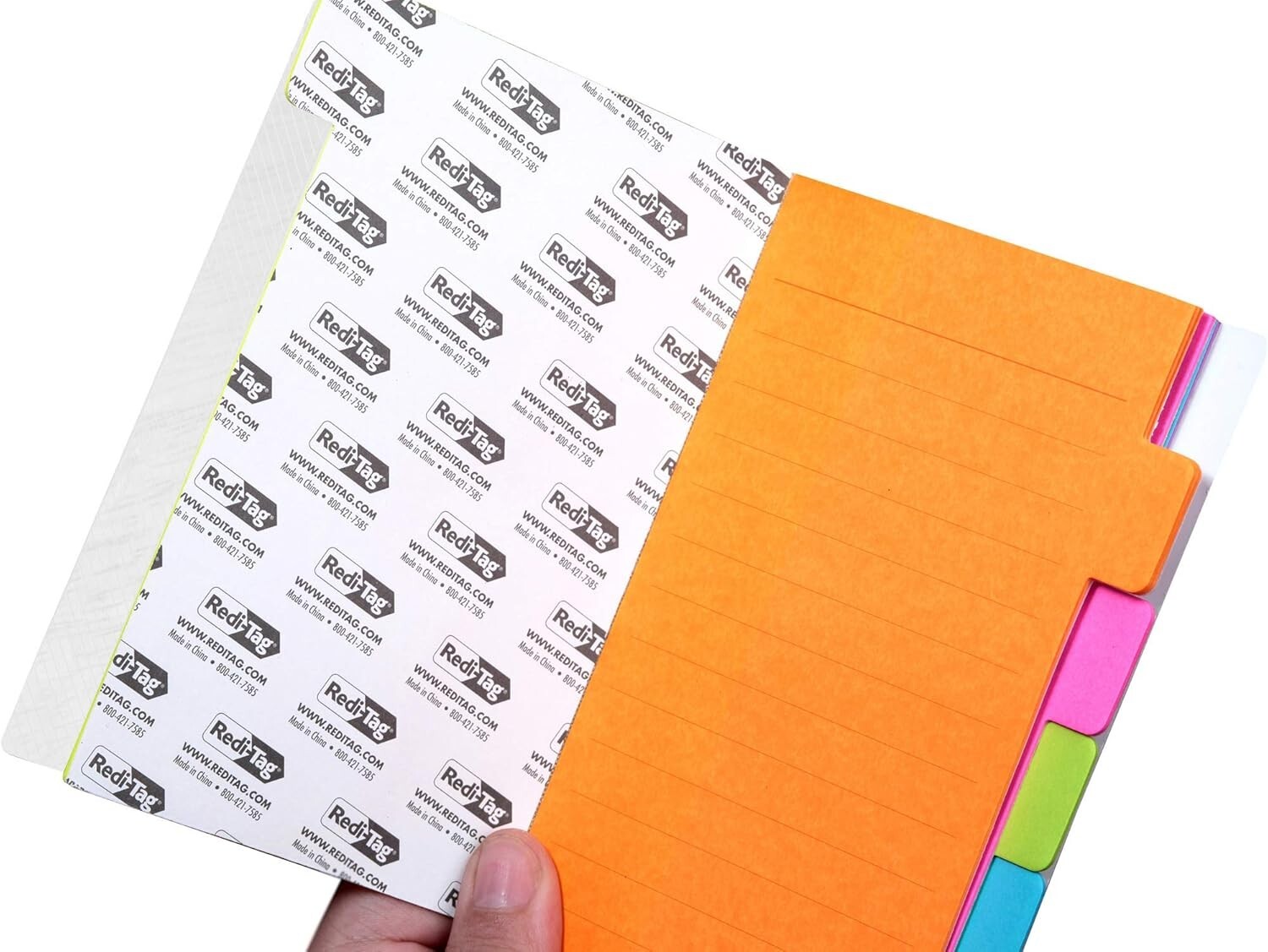 Assorted Neon Color Tabbed Notebooks: 4×6” Lined Self-Stick Notes, 6 Count