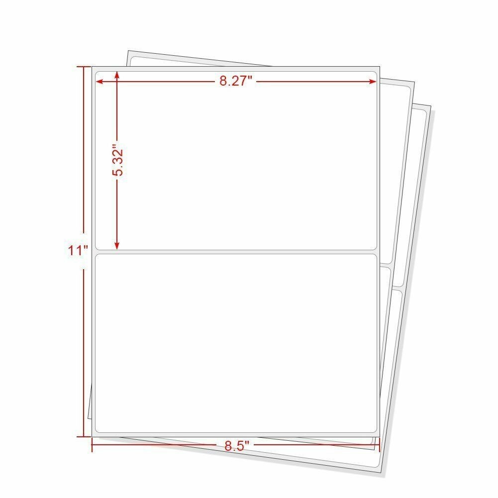 200-20000 8.5×5.5 Round Corner Shipping Label Half Sheet Self Adhesive Wholesale
