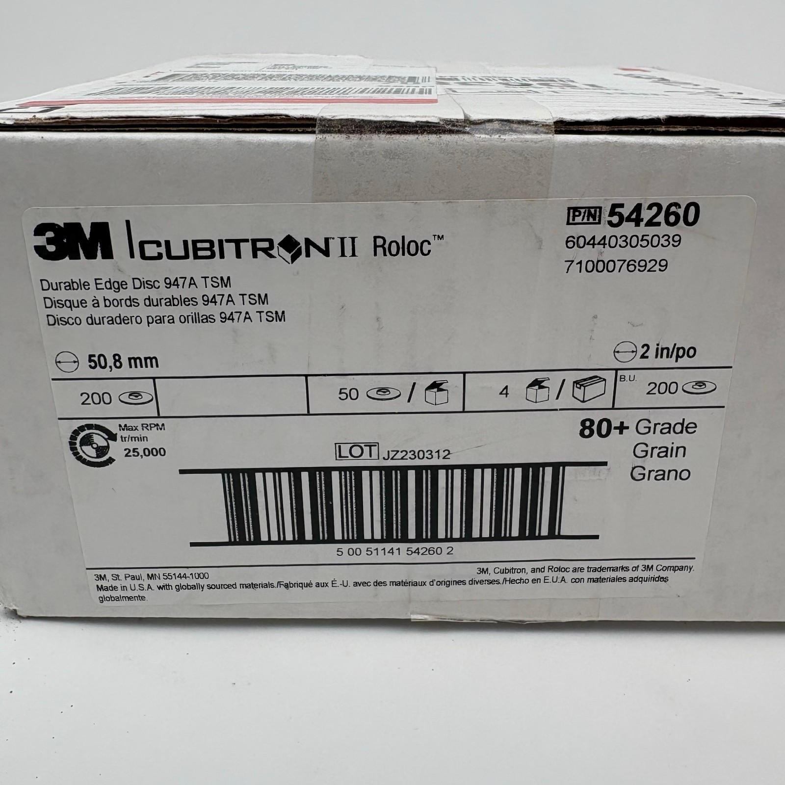 200 pcs! 3M Cubitron II 947A Roloc TSM Roloc Durable Edge Disc 2” 80+ Grit 54260