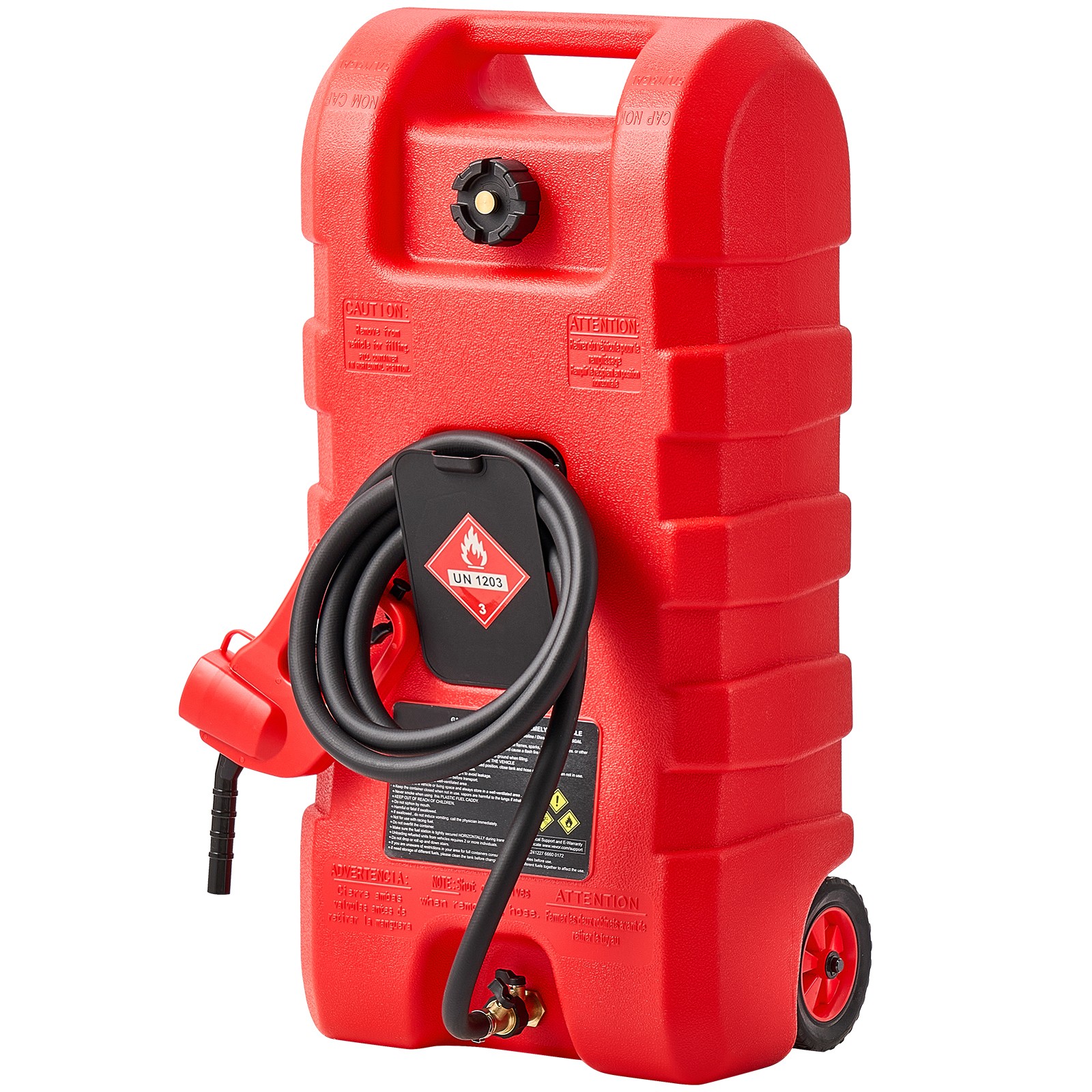 Fuel Caddy 15 Gallon Portable Fuel Tank with Gravity & Hand Pump Modes
