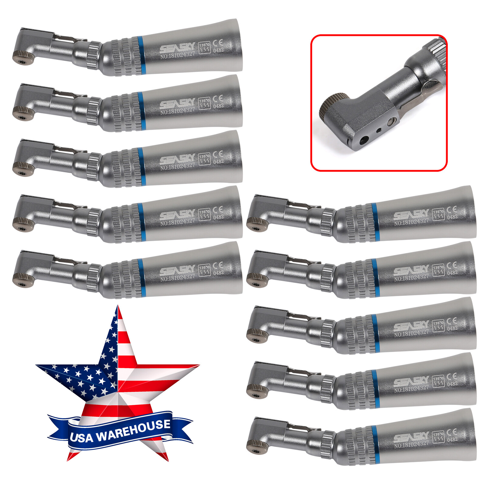 USA SEASKY Dental Slow Low Speed Handpiece Contra Angle Latch E-Type Attach YP