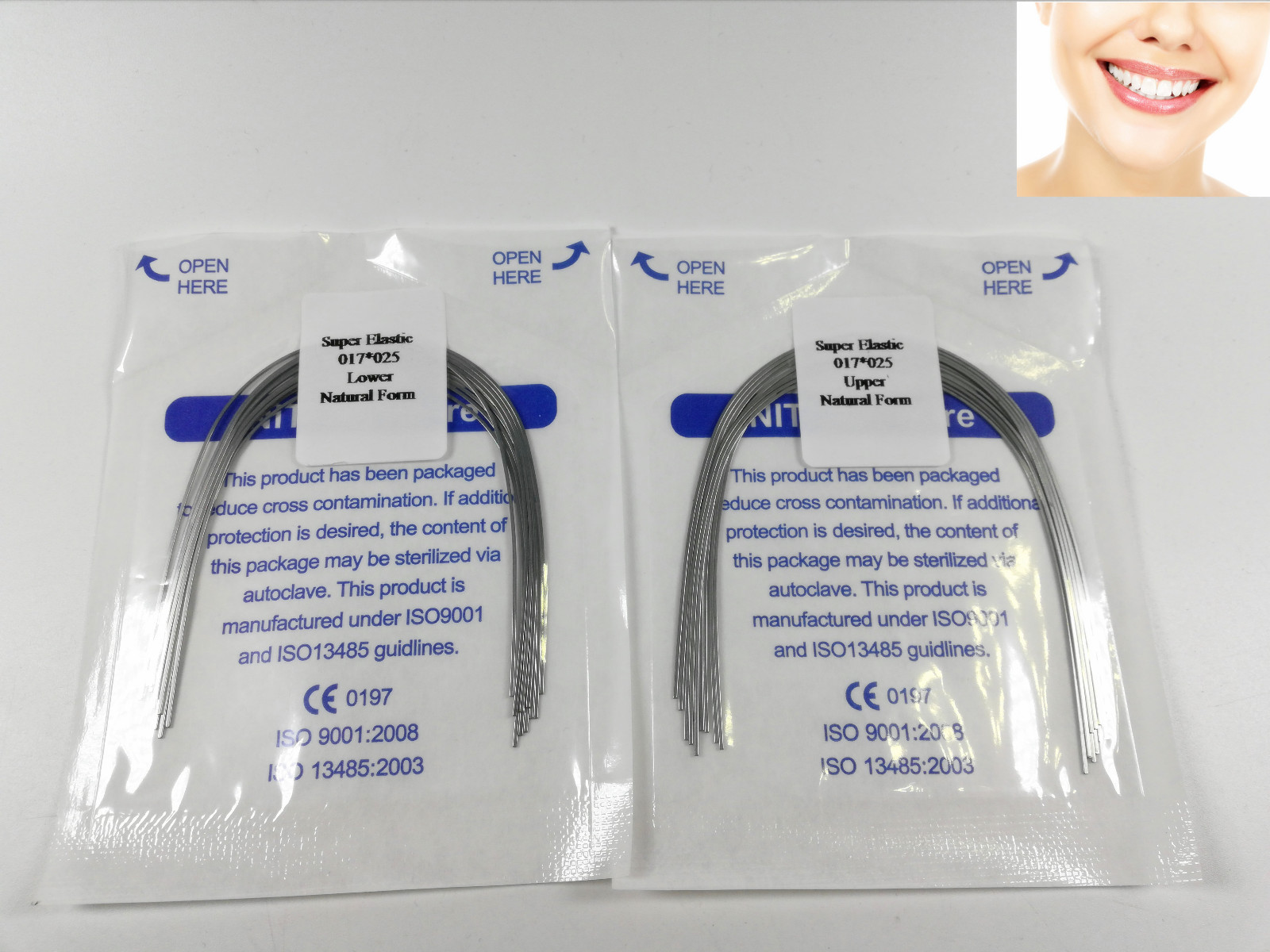 Dental Orthodontic Arch Super Elastic Wires Rectangular Niti Natural 17*25 U/L
