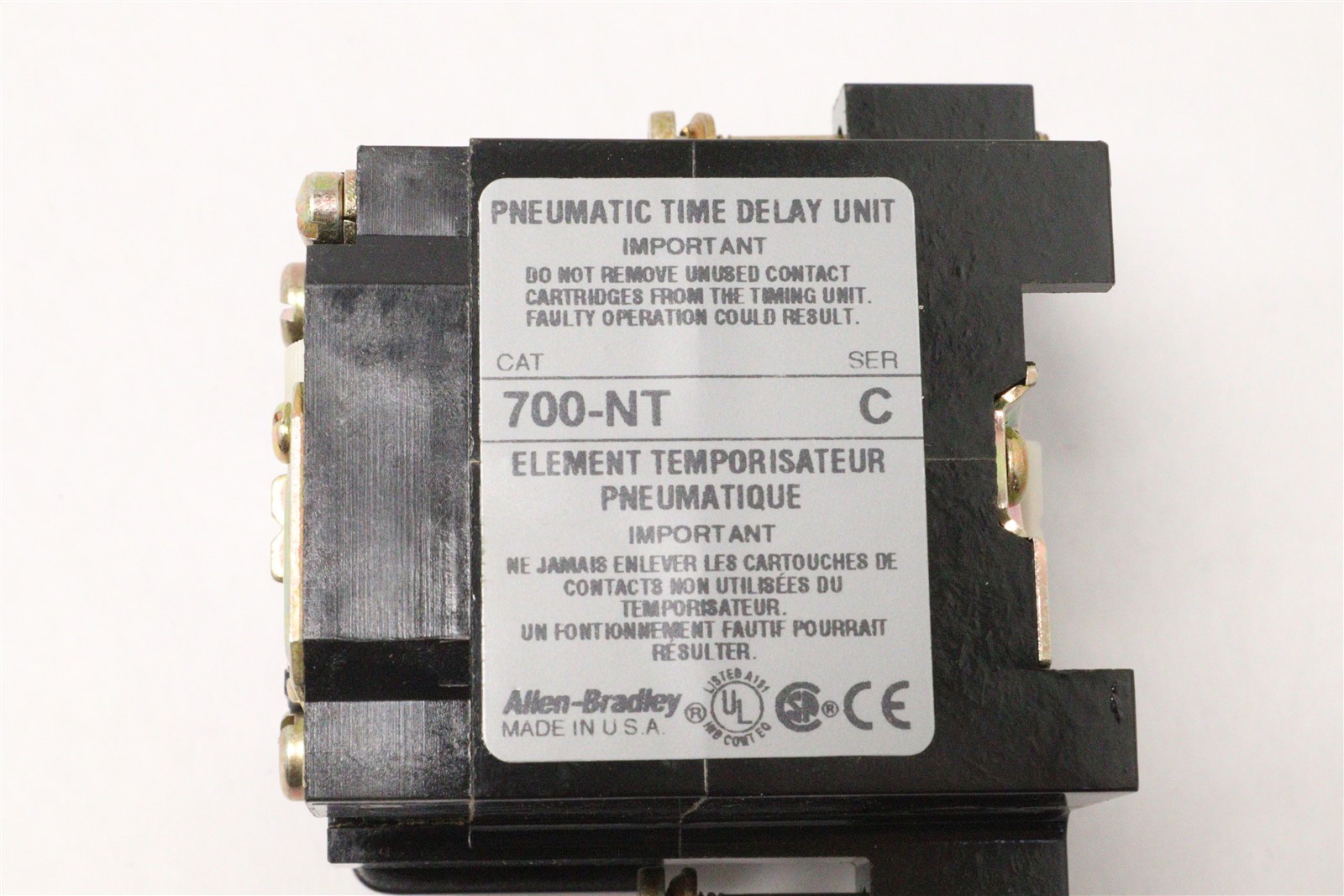 ALLEN-BRADLEY PNEUMATIC TIME-DELAY ATTACHMENT 700-NT SER C