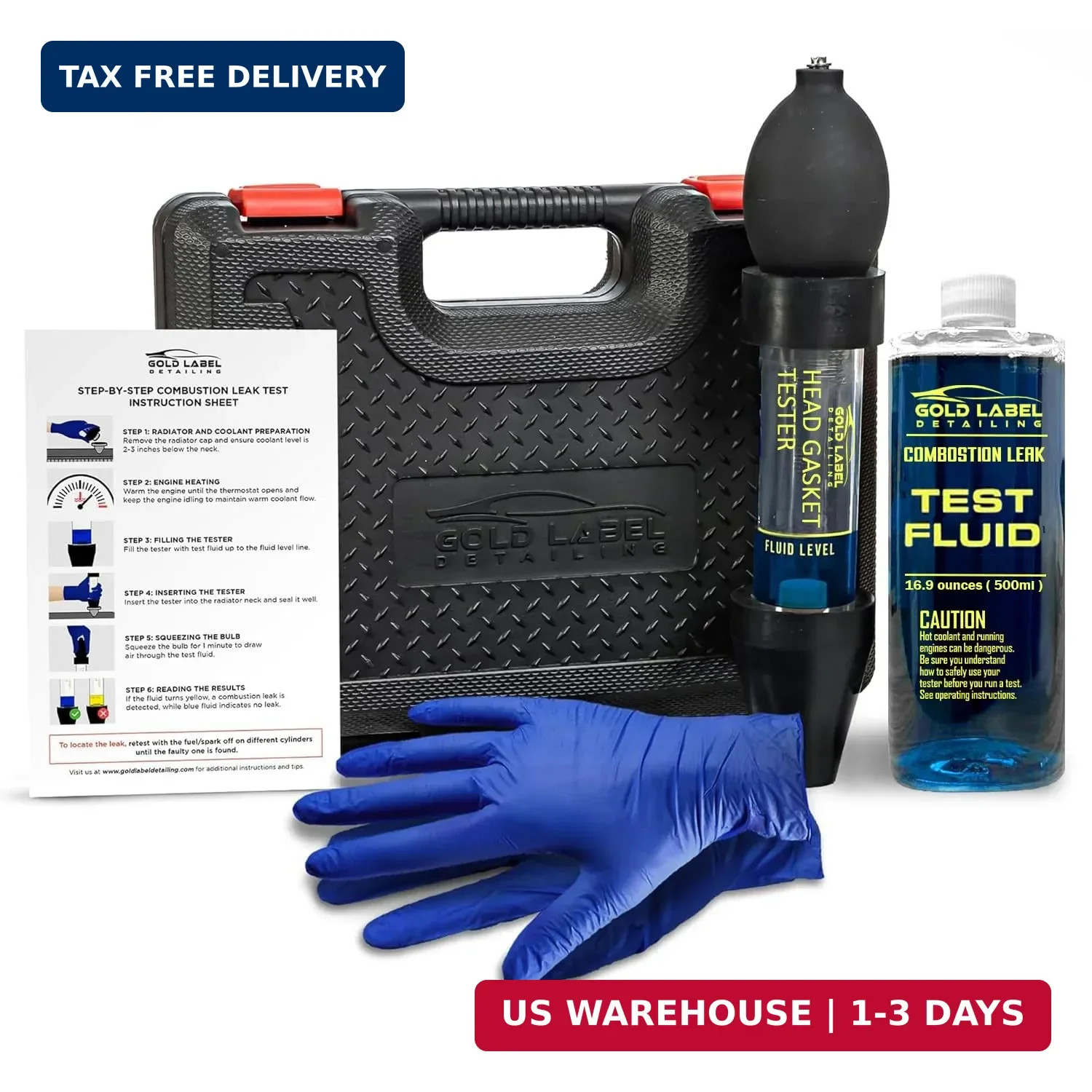 Combustion Leak Detector Kit – 100+ Tests Automotive Engine Block and Head Gaske