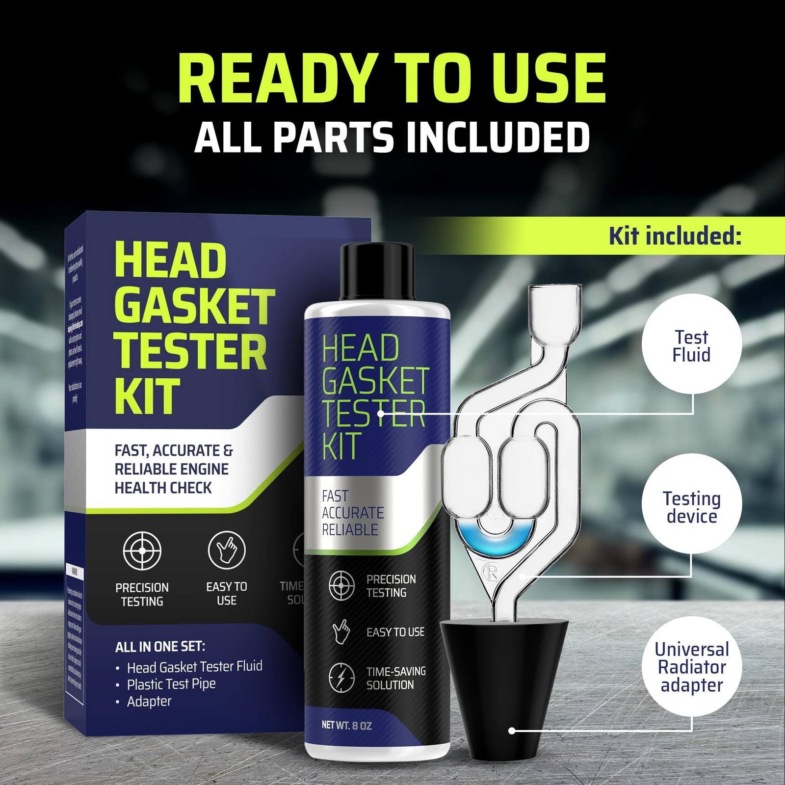 FORTIVO Head Gasket Tester Kit – Over 100 Tests, Complete Combustion Leak…