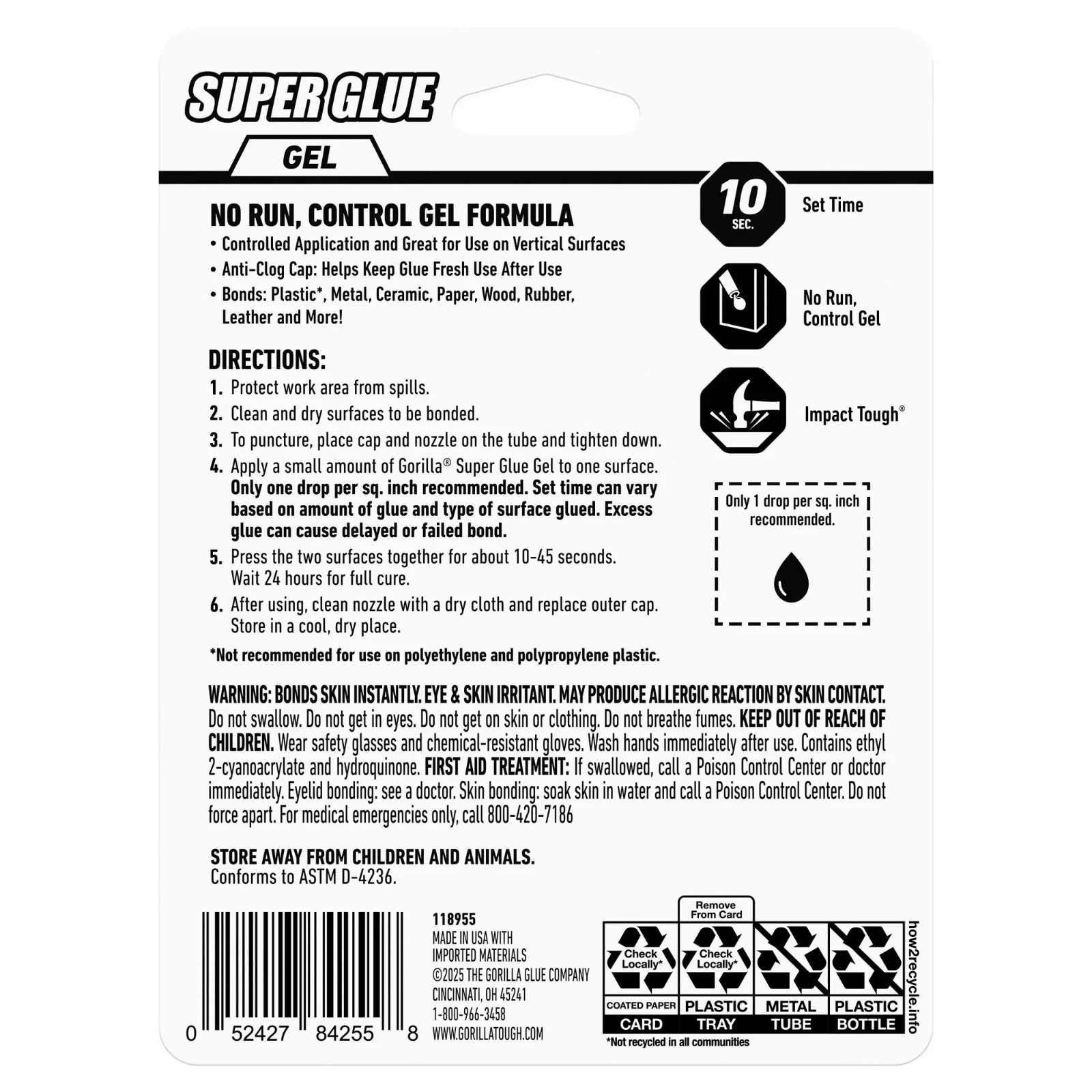 Gorilla Super Glue Gel Clear Bonus Pack