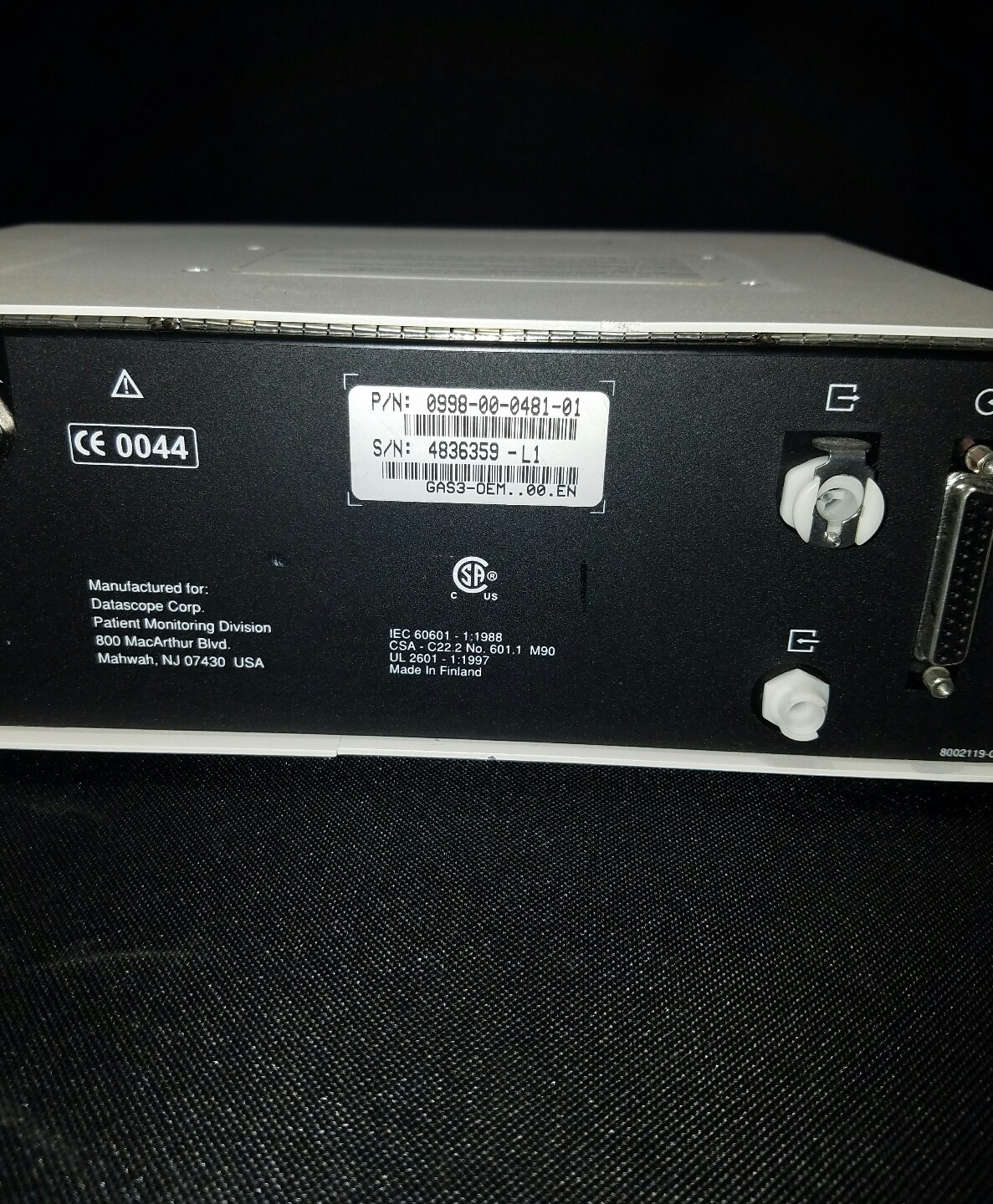 Datascope Gas Module SE Compatible Passport2 AND Spectrum *60 Days Warranty*