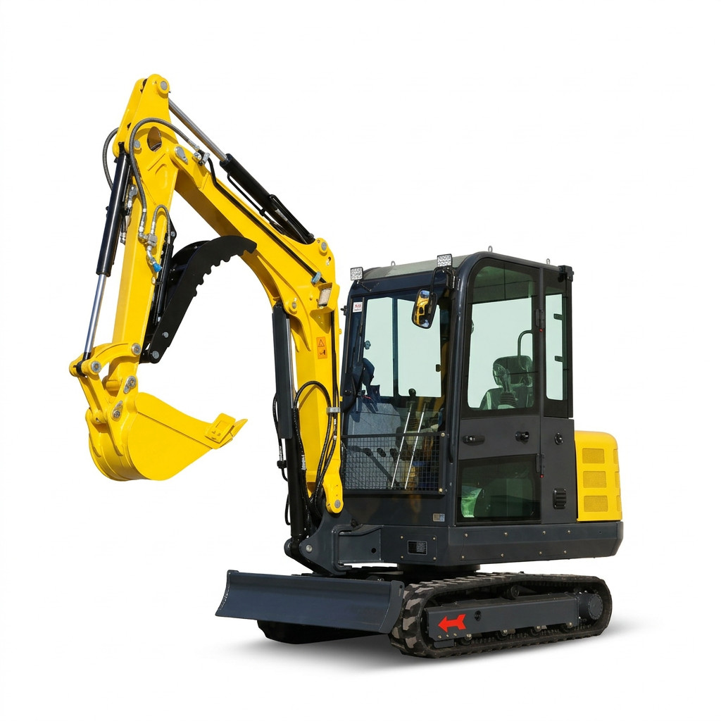 3.5 Ton Mini Excavator Kubota V1505 Cab AC Boom Swing Hydraulic Pilot EPA 25HP
