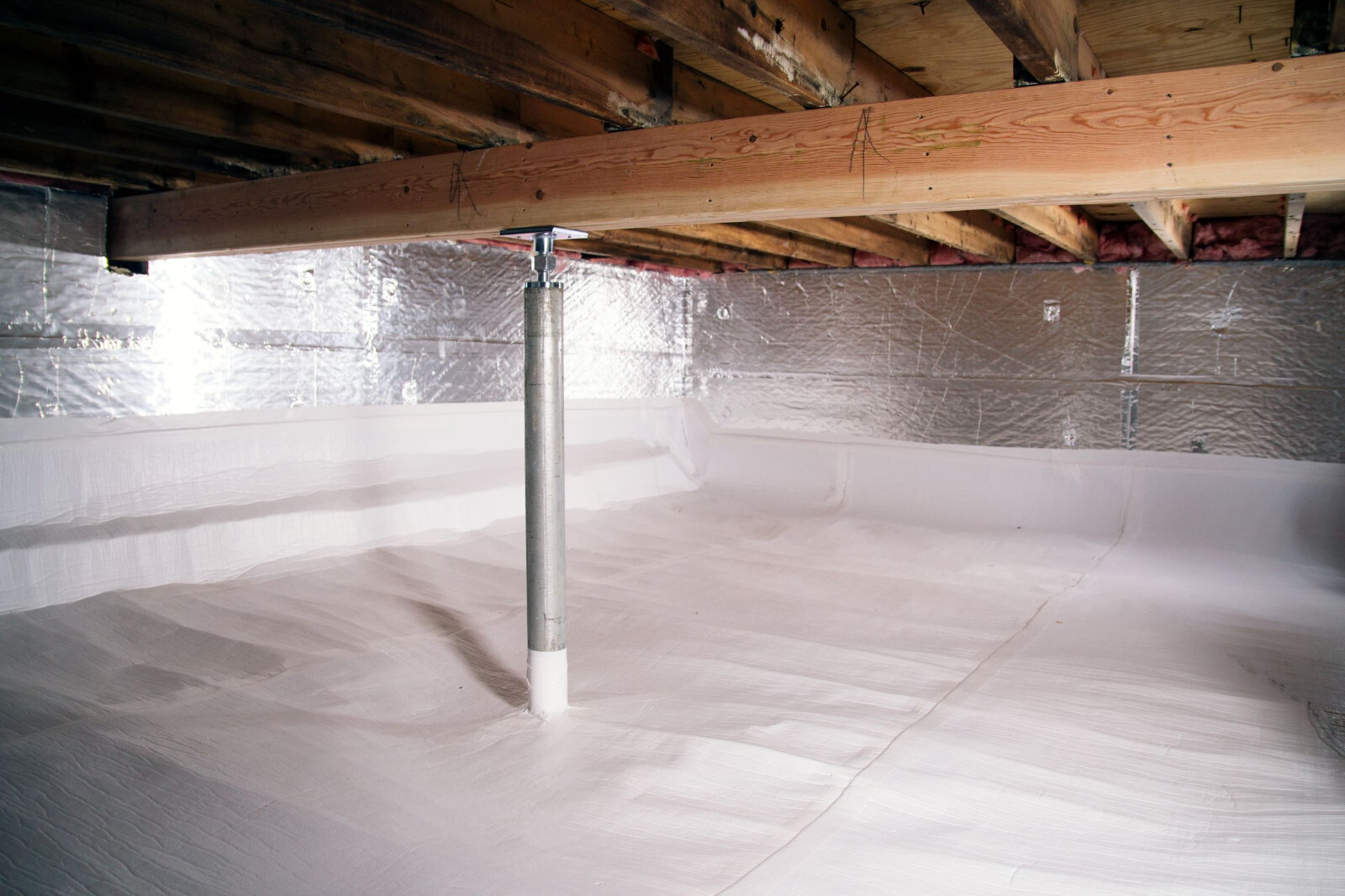 1200 SF (12FT WIDE) 14M WHITE WOVEN SOLID Vapor Barrier CRAWLSPACE ENCAPSULATION