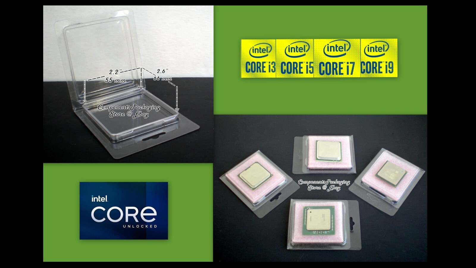 Intel LGA1700 Processor Packaging Case for 12th Gen CPU – Lot of 10 25 40 80 250