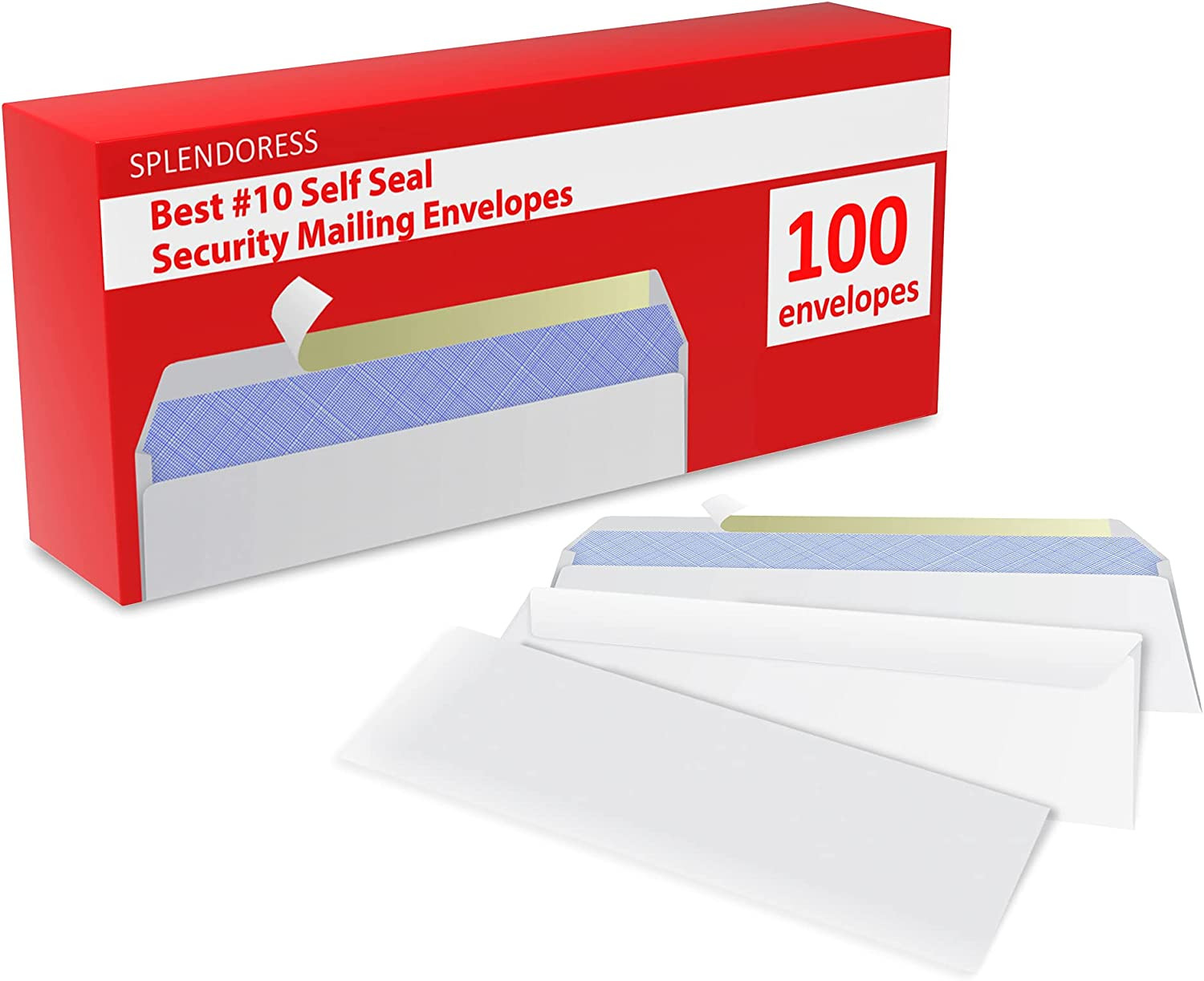 Self-Seal #10 Envelopes – 100 Pack, Windowless Business Mailing, 24 LB