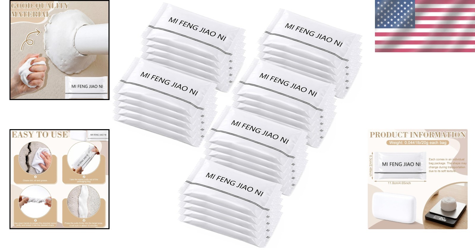 30 Pack Waterproof Sealant Putty Clay for Wall Repairs, Quick Mending Mud, Drain