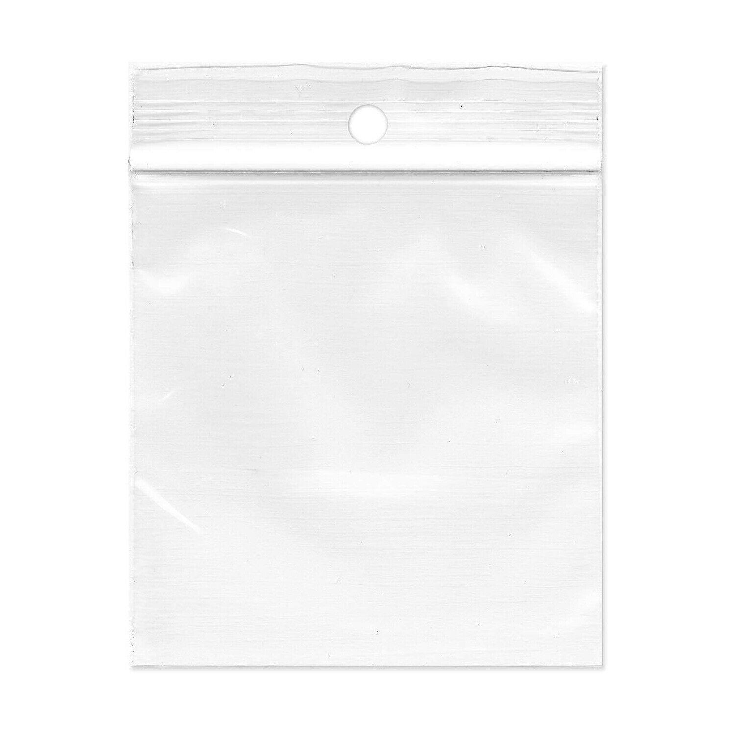 1000-10000 Zipper Self Seal Plastic Reclosable 2 Mil Top Lock Hang Hole Poly Bag