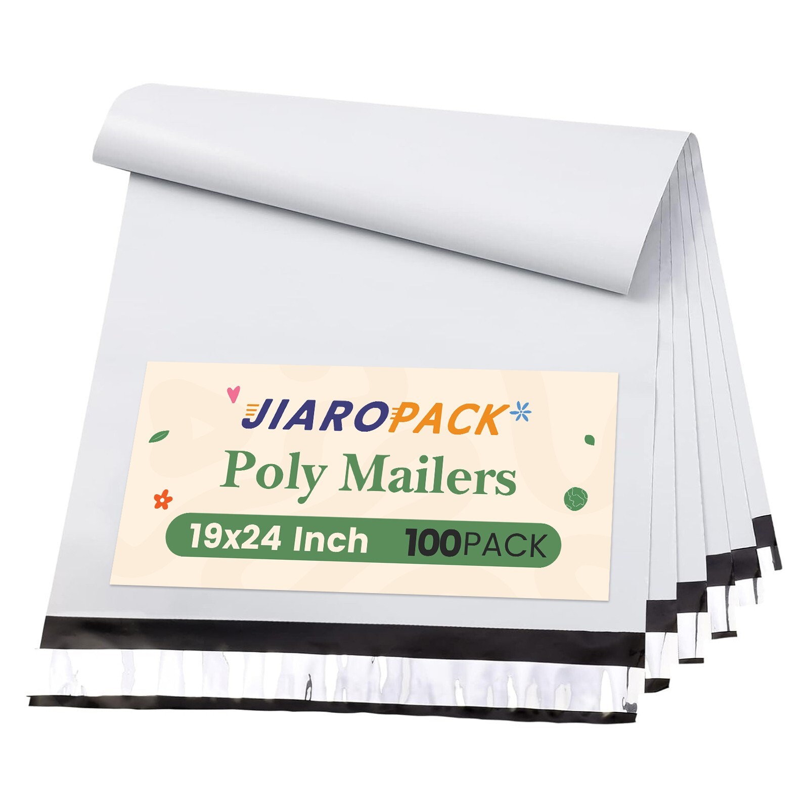 Poly Mailers Shipping Bags Mailing Envelope Large Package Bag 19×24″ 100 White