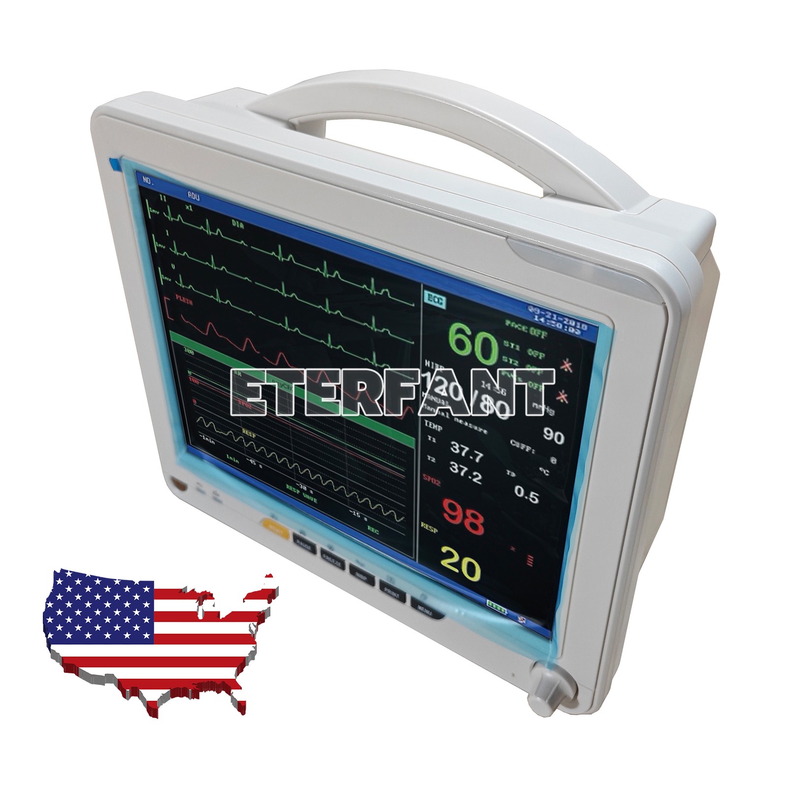 12″ Patient Monitor ICU CCU Vital Sign For Hospital/Rolling Trolley Cart Stand