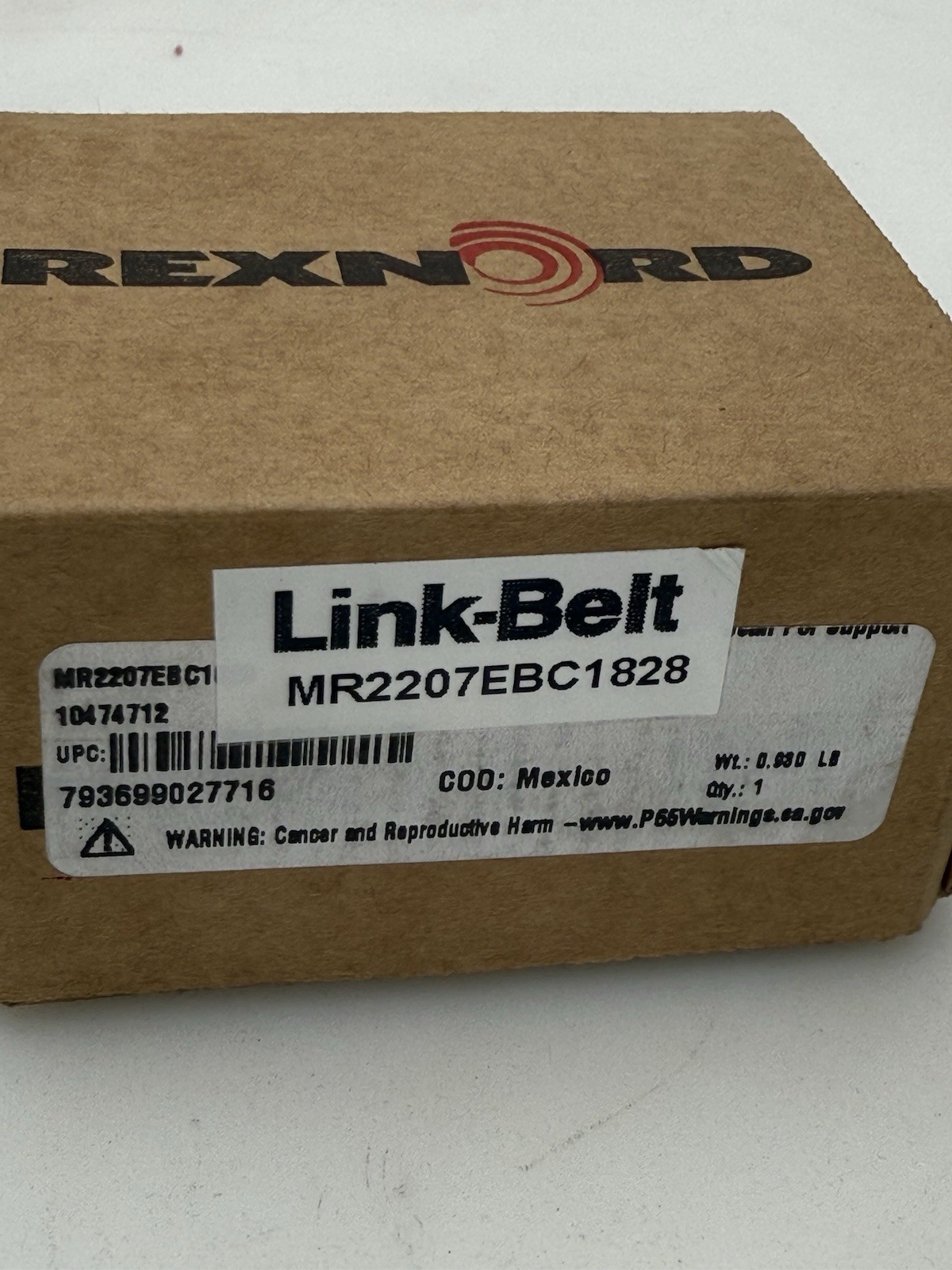 MR2207EBC1828 LINK-BELT Cylindrical Roller Bearing Polymeric Retainer 35-ID NEW