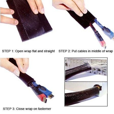 1.25″ Side Entry Cable Wrap Braided Sleeving – 10 Feet – Electriduct