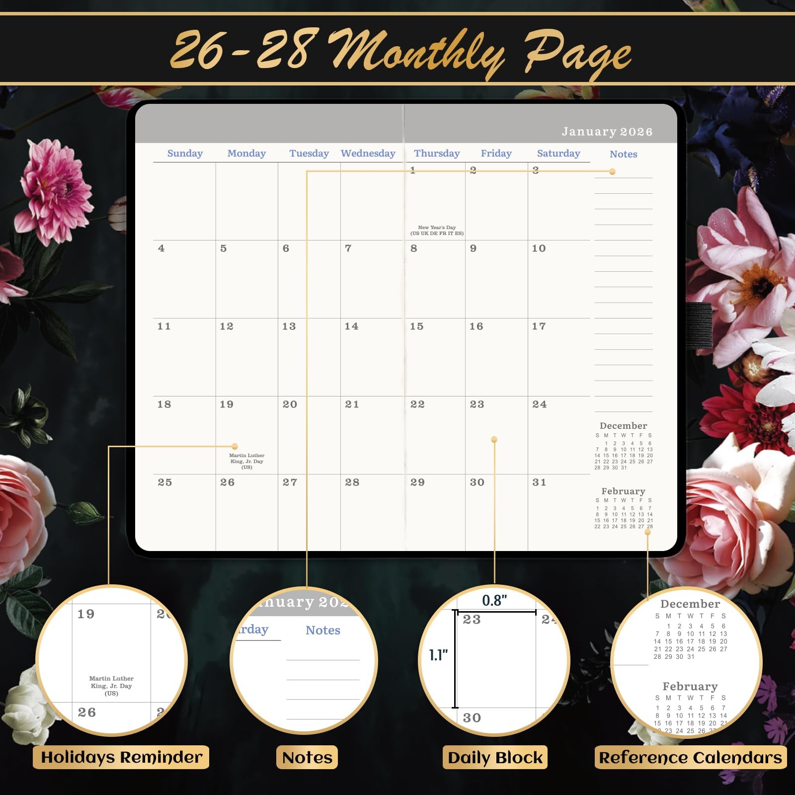 2026-2028 Pocket Planner/Calendar – JAN. 2026 – DEC. 2028, 3.8″ X 6.4″, 3 Year M