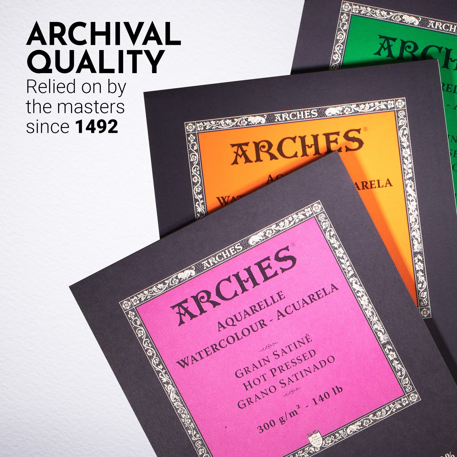 Arches Watercolor Pad 9×12 Inches 140lb/300gsm Hot Press, White 9″x12″,