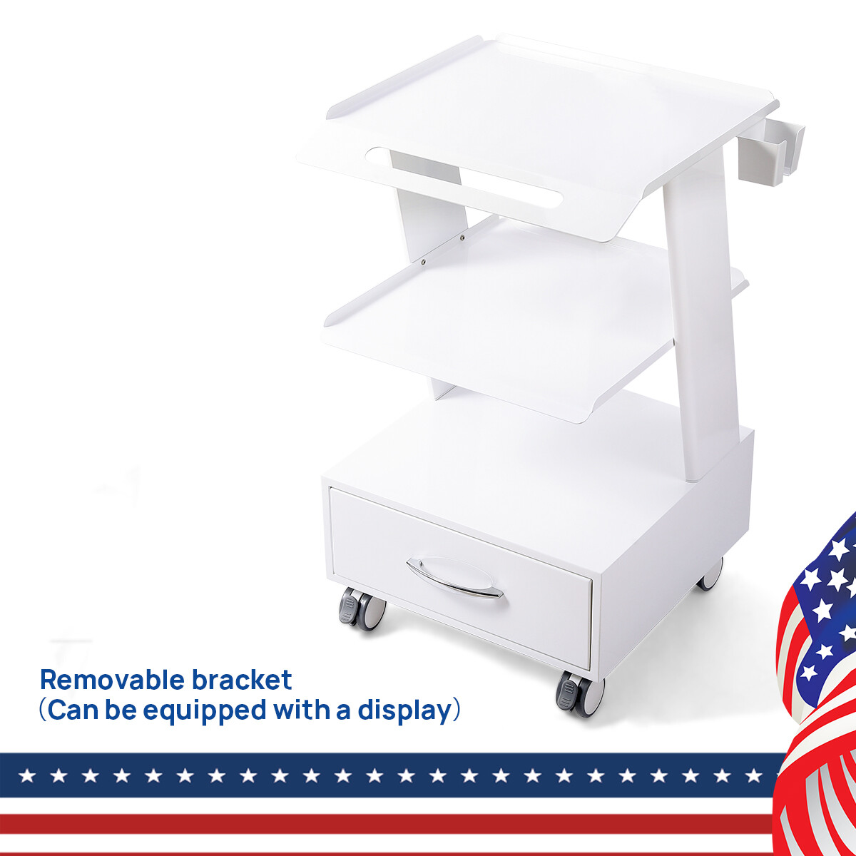 Medical Dental Lab Trolley Cart Intraoral Scanner Mobile Cart Clinic Laptop Rack
