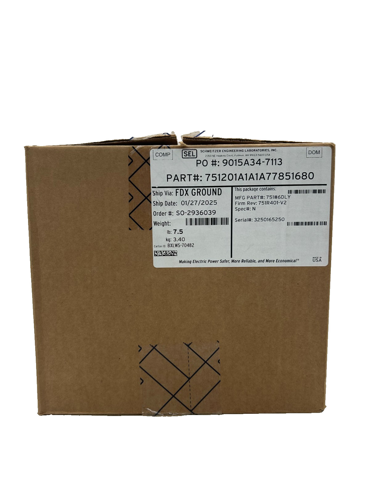 New Schweitzer Engineering SEL-751 Feeder Protection Relay 751201A1A1A77851680
