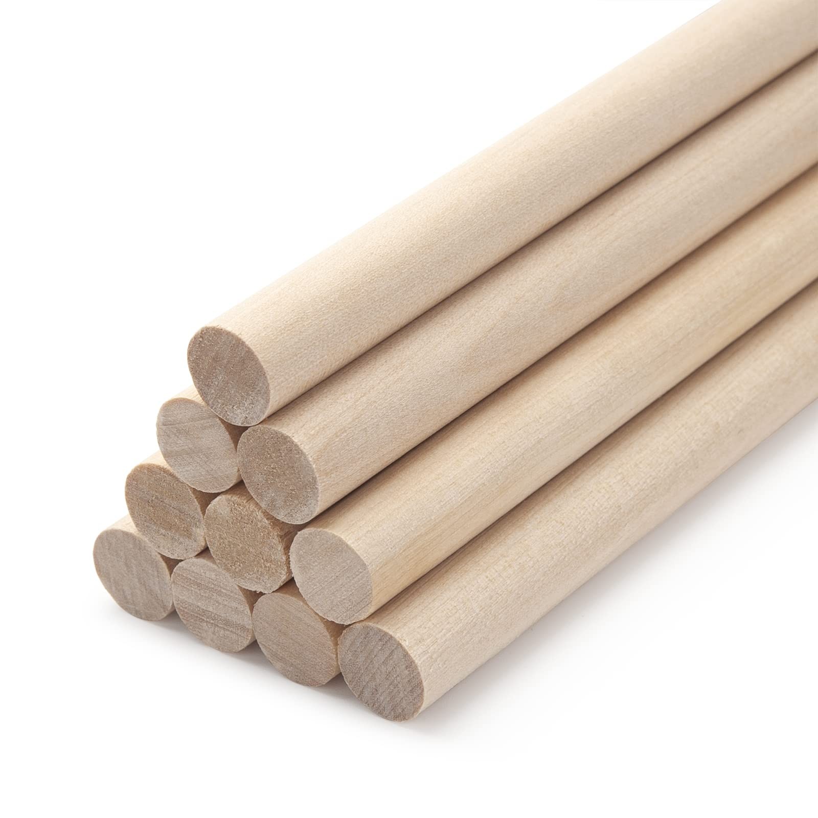 Wooden Dowel Rods Wood Dowels, 1/2″×12″-10PCS, Pack of 10 -1/2″×12″ Dowels