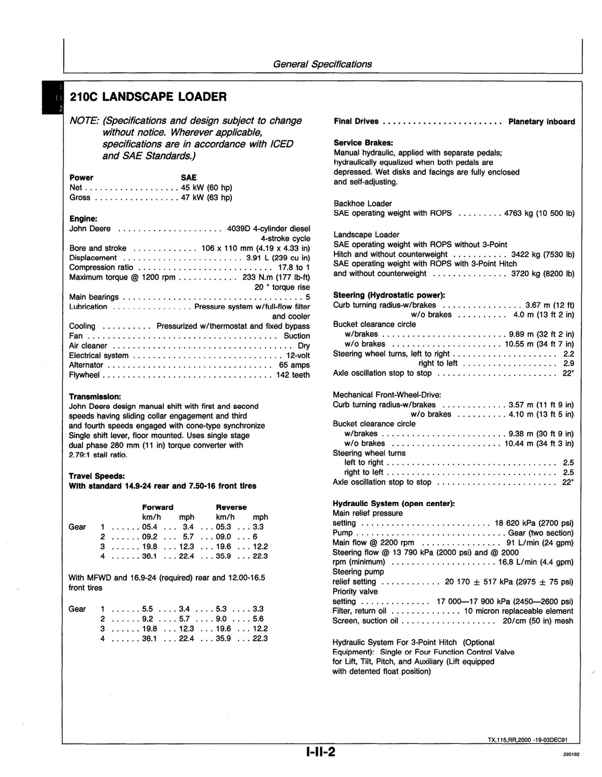 John Deere 210C 310C 315C Backhoe Loader Service Repair Manual TM1419 USB