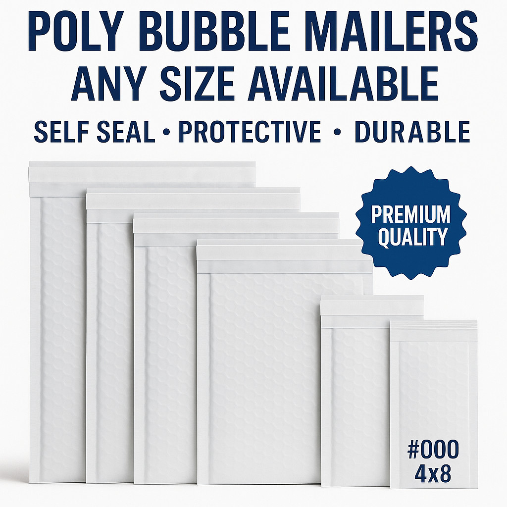 ANY SIZE POLY BUBBLE MAILERS SHIPPING MAILING PADDED BAGS MAILER ENVELOPES SELF