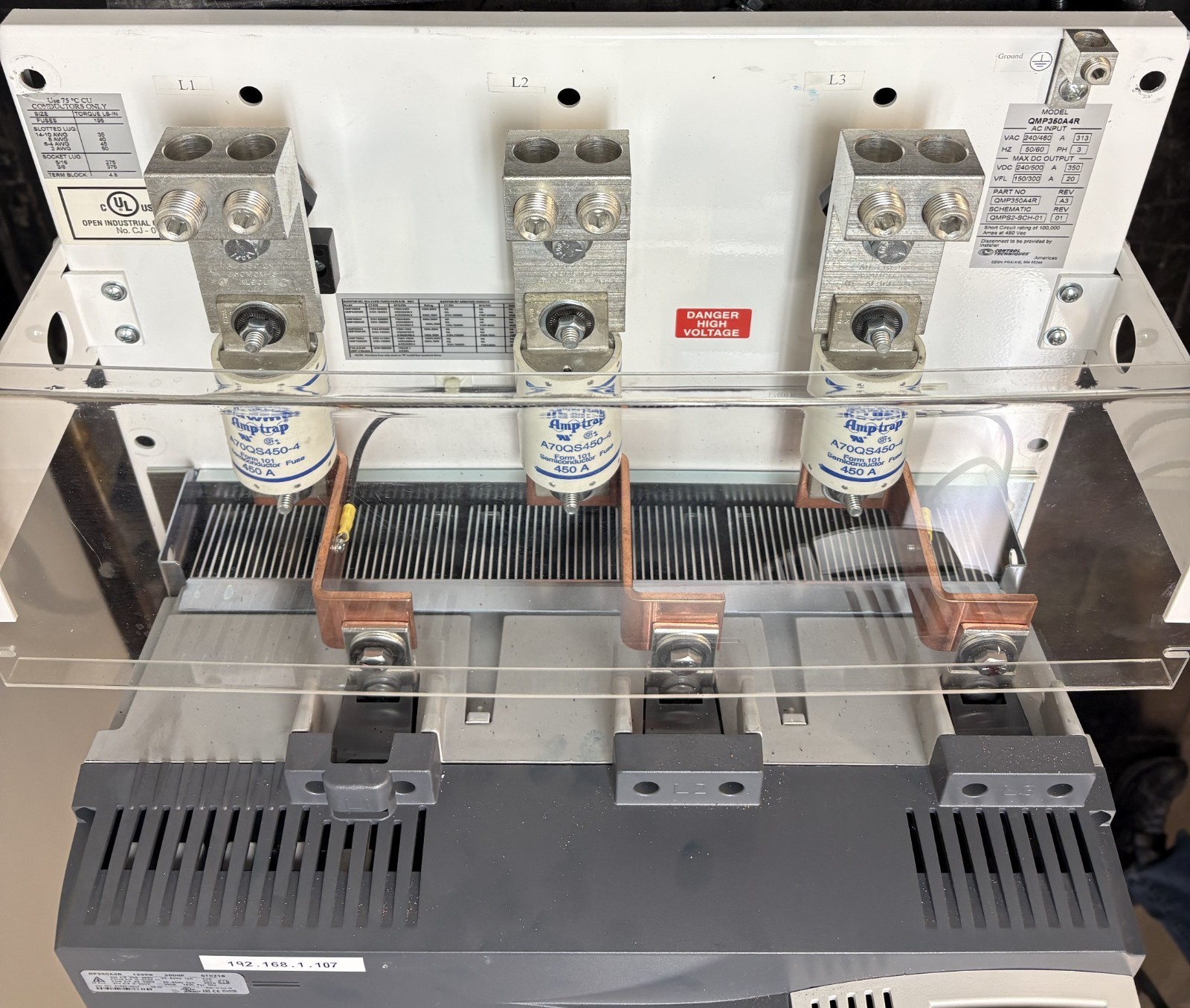 Control Techniques/Emerson DC Drive MP350A4R 125kW 480v 200HP -Pre-Owned