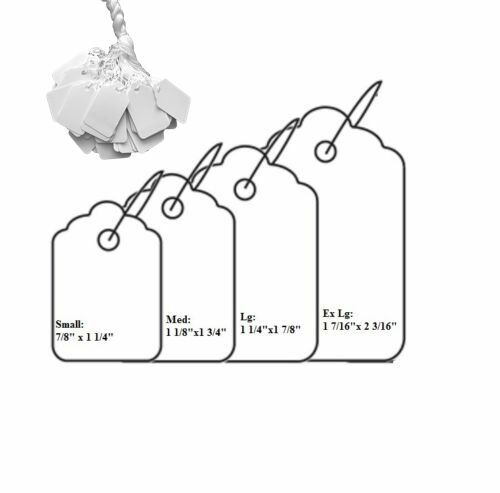 1000Pc Blank White Merchandise Price Tags w/ String Jewelry Retail Strung