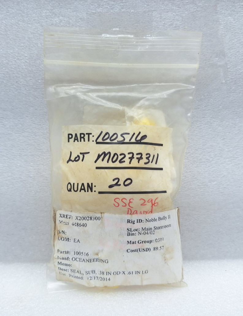 OCEANEERING 100516 SEAL,SUB .38″ OD X .61″ LG X .16″ ID LOT OF 13 PCS NEW
