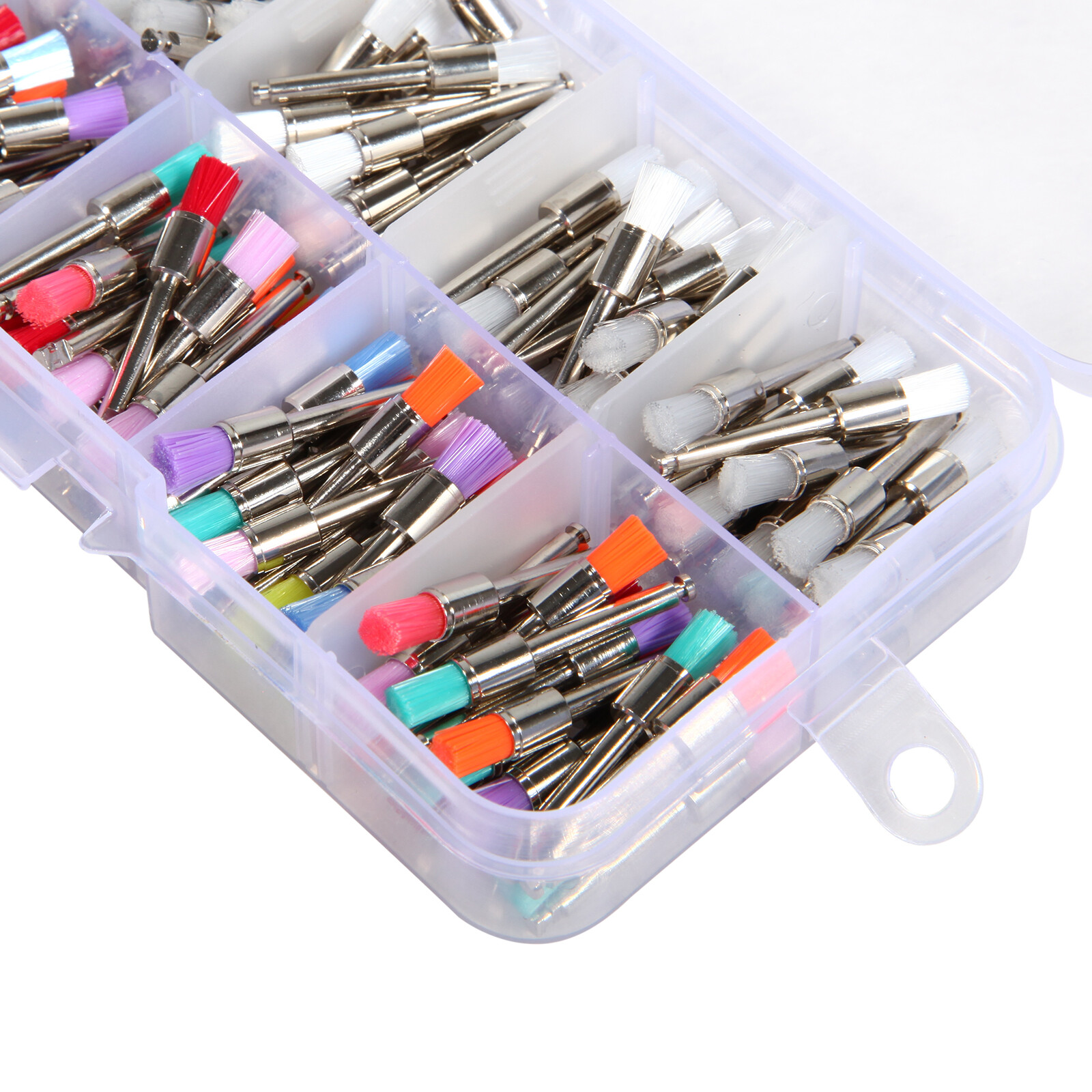 200pcs US Mixed Dental latch type prophy polishing brush flat tapered Brushes ty