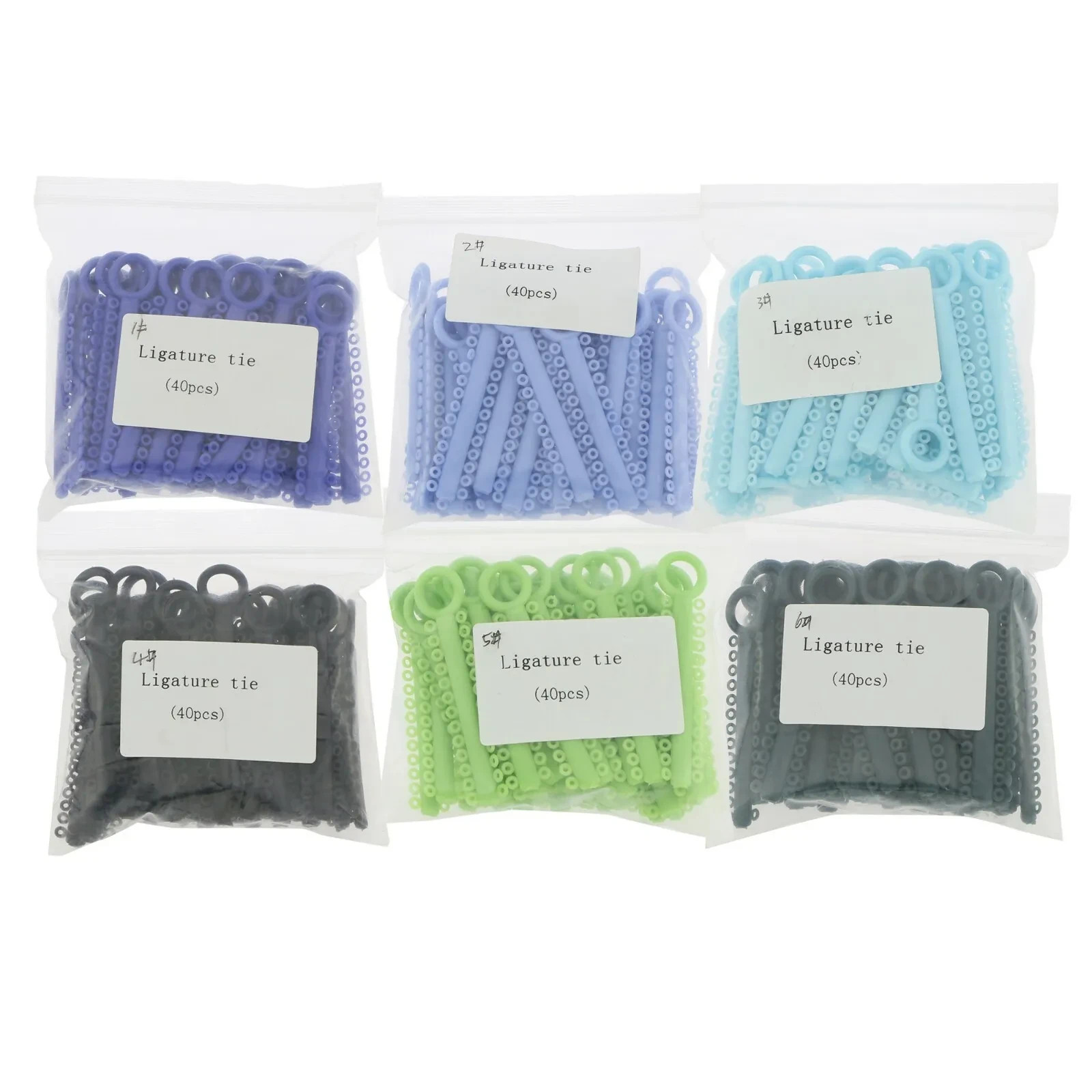 1040Pcs Dental Orthodontic Ligature Ties Elastic Rubber Bands 37 Color To Choice