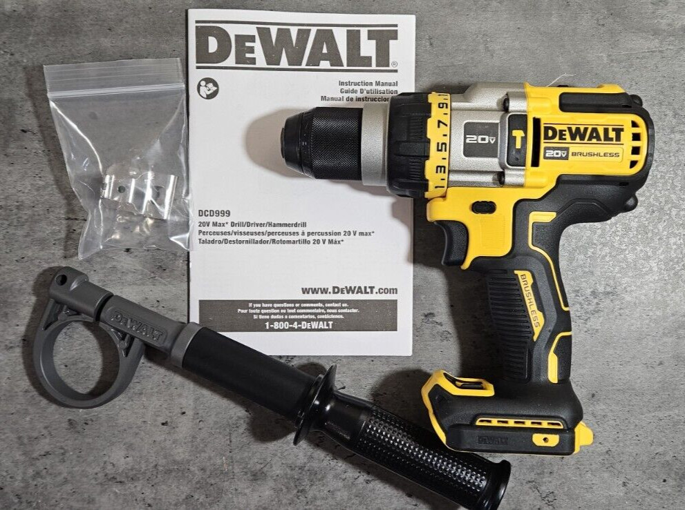 New DeWalt 20 Volt 20v Flex Brushless Cordless 1/2″ Hammer Drill/Driver DCD999