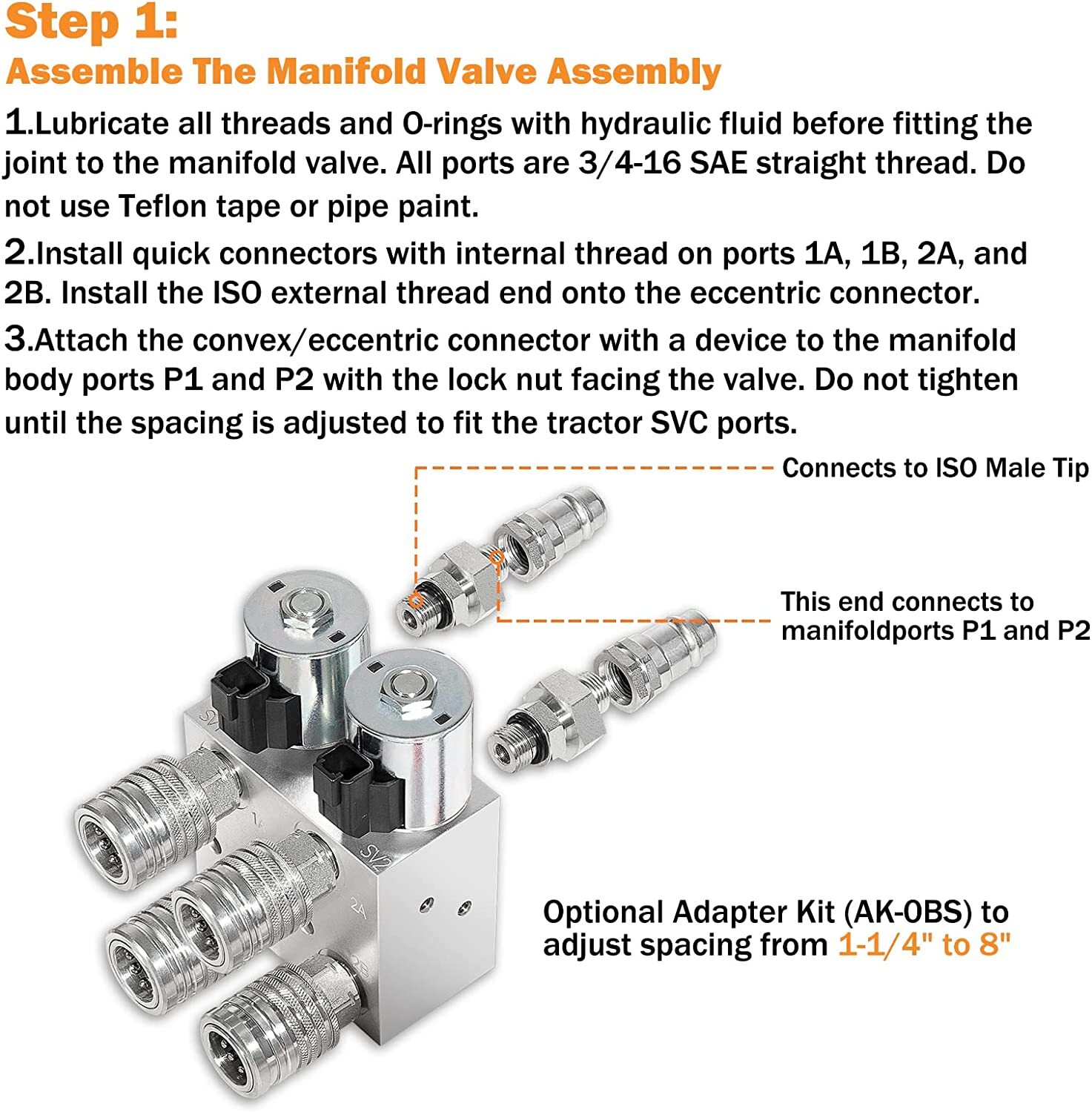 Hydraulic Multiplier Kit, SCV Splitter/Diverter Manifold Valve for John Deere