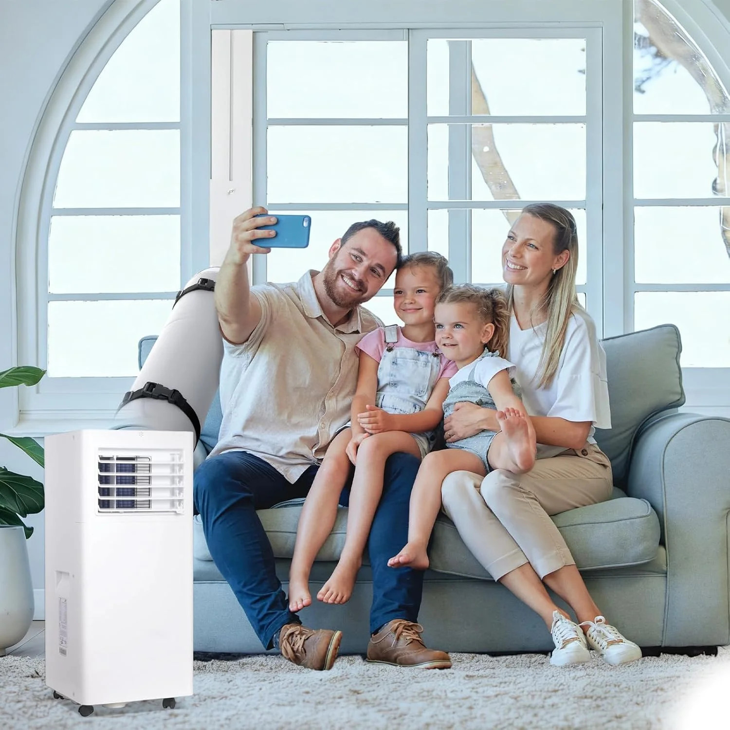 Portable Air Conditioner Window Unit Kit with Hose Universal Adjustable Seal Pla