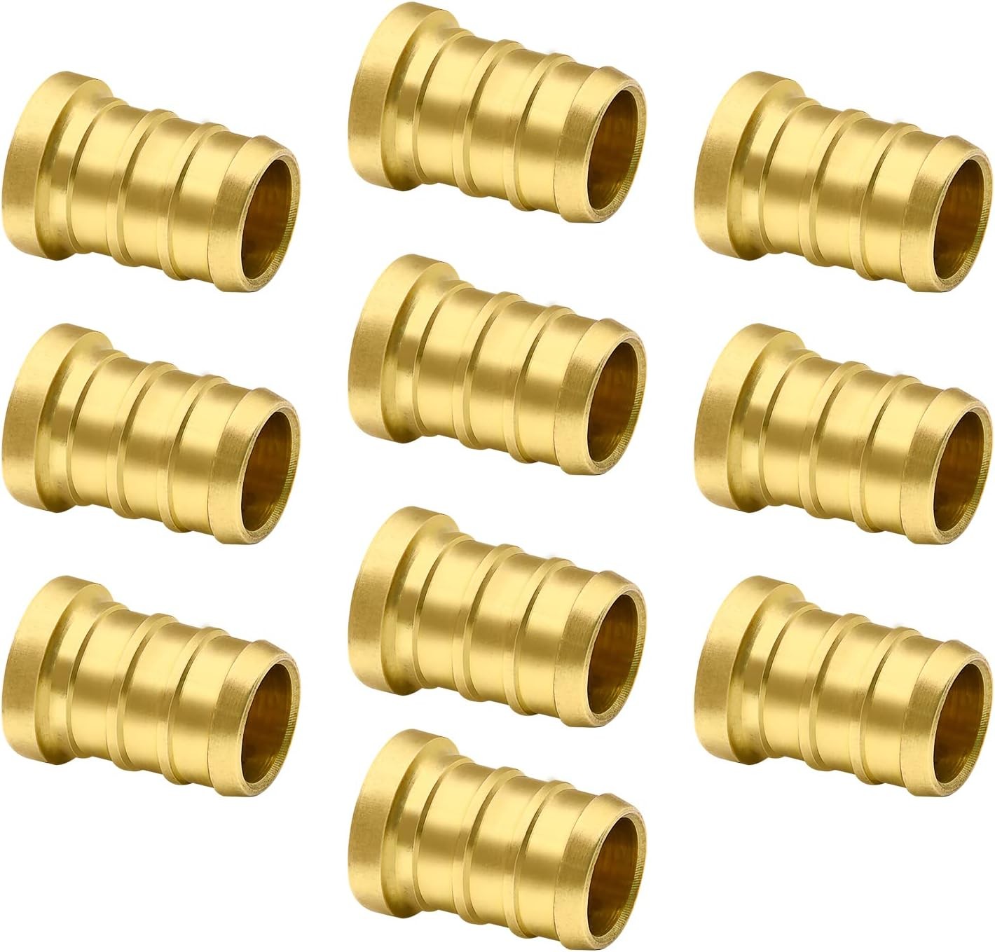 10pcs 1/2″ PEX Barb Plug End Cap, Brass 1/2″-10 Pack, Color